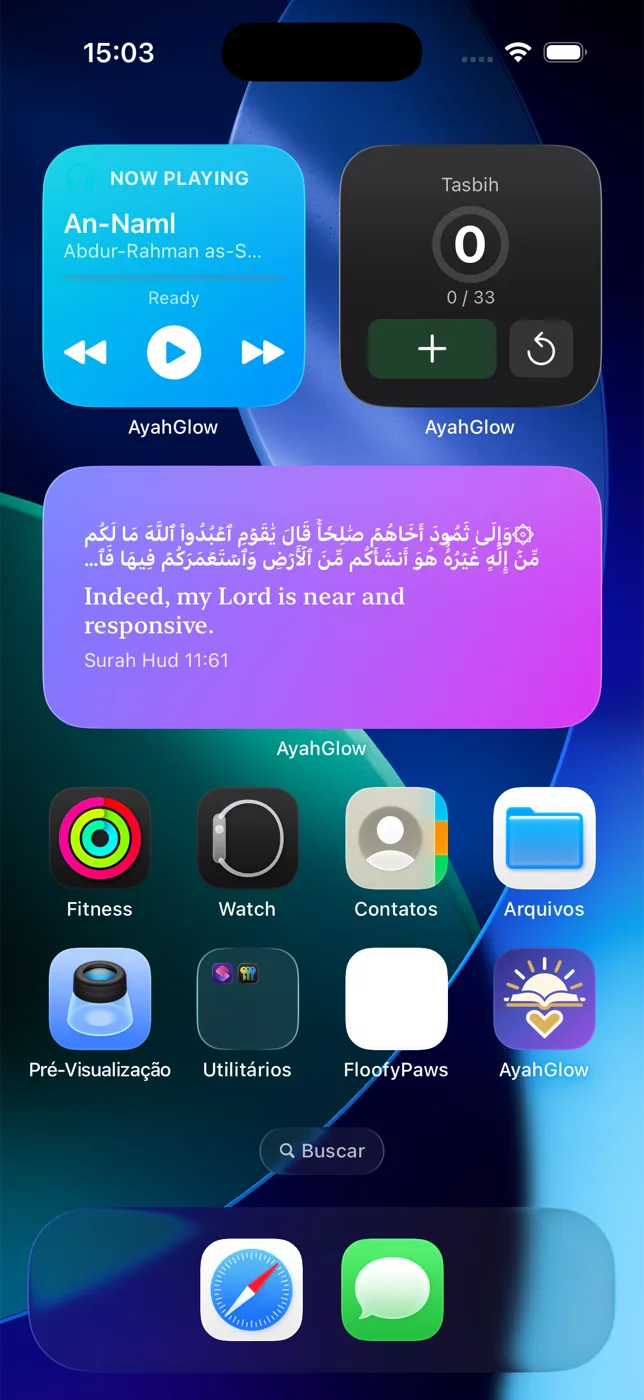 AyahGlow Quran, audio, and tasbih iPhone widgets